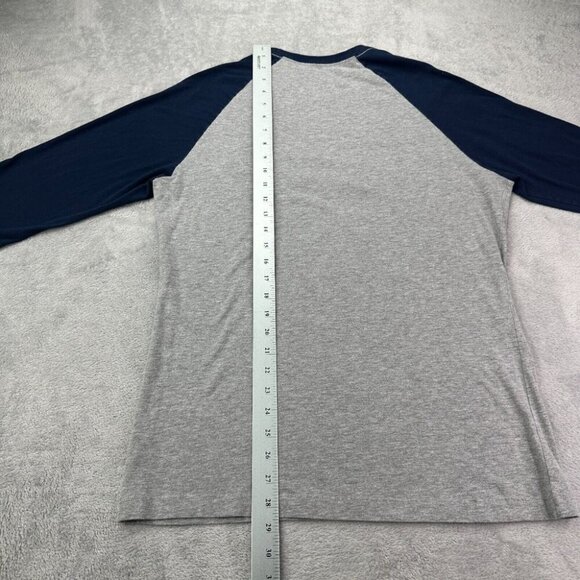 Nike Boston Red Sox Raglan Baseball Shirt Mens XXL Gray Blue Slim Fit MLB - Picture 10 of 11